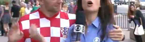 Hrvatski navijač poljubio brazilsku reporterku