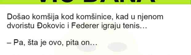 VIC DANA: Vidio kod komšinice u dvorištu da Đoković i Federer igraju tenis i odlučio da je posjeti.