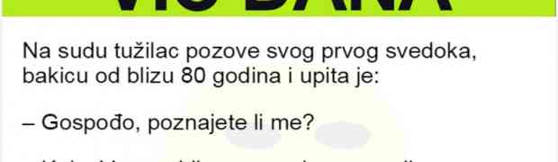 Prozovu bakicu na sudu kao prvog svjedoka. Nećete vjerovati šta se dalje dešavalo...